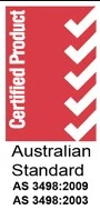 Certified product to Australian Standard AS 3498:2009 and AS 3498:2003